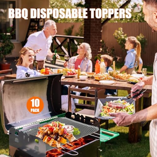 10 Pack BBQ Grill Mesh Mat,Mesh Baking Tray,Grill Mesh,Disposable Barbecue Padding for Outdoor Barbecues (10 Pack) - Image 3