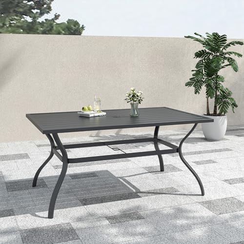 60"x38" Rectangle Outdoor Patio Dining Table Weather-Resistant for 6 Person - Image 2