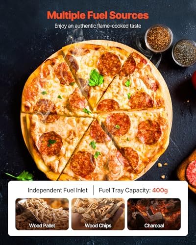 VEVOR Outdoor Pizza Oven, 12 Inch Wood Fired Pizza Ovens, Pellet Pizza-Stove with Thermometer, Portable Pizza-Maker for Outside Backyard Patio Camping, Pizza-Stone, Carry Bag, Shovel, Black - Image 3