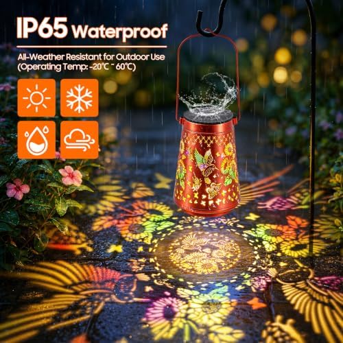 2 Pack Solar Lanterns Outdoor Waterproof Birthday Gifts for Women Mom - Image 3