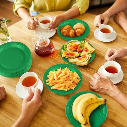 Breroa 72 Pcs Green Paper Plates 7 Inch Bulk Green Plates Disposable - Image 6