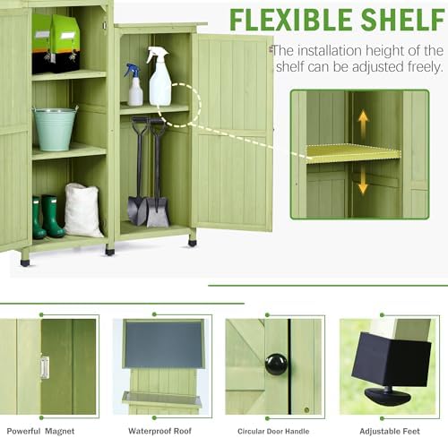 Wooden Outdoor Storage Cabinet Set - Image 4