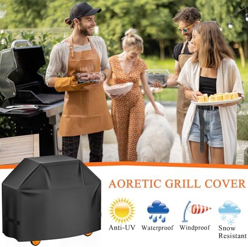 Aoretic Grill Cover, 44 inch BBQ Gas Grill Cover for Outdoor Grill, Grill Cover Barbecue Waterproof, Anti-UV for Weber Char-Broil Monument Nexgrill Spun Charbroil - Image 4