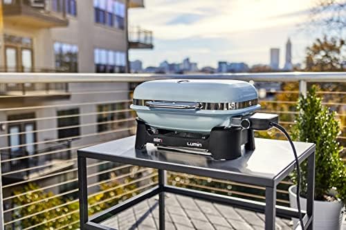 Weber Lumin Compact Outdoor Electric Barbecue Grill, Light Blue - Great Small Spaces such as Patios, Balconies, and Decks, Portable and Convenient - Image 2