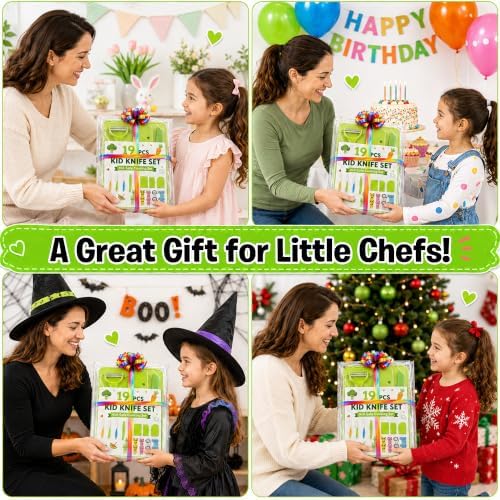 Kids Knife Set for Real Cooking -19Pc Montessori Kitchen Tools for Toddlers - Image 7