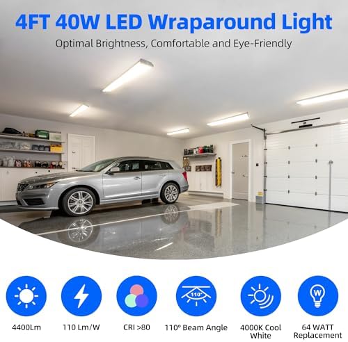 hykolity 4FT 7'' W LED Wraparound Light, 40W, 4400lm, 4000K, 110LM/W - Image 3