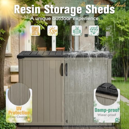 Greesum 26 CUFT Outdoor Storage Cabinet with 2 Lockable Doors, Beige - Image 6