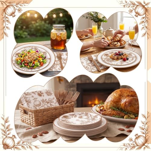 100 Pcs Disposable Pomegranate Tableware Set for 25 Guests - Image 4