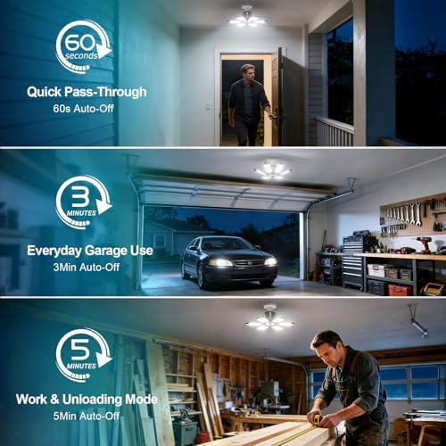 TANBABY Remote PIR Garage Light, 1 Pack, 6+1 Ceiling Light, 30000LM 6500K - Image 4