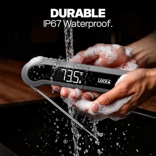 0.3 Sec Instant Read Meat Thermometer Digital for Cooking, Grey - Image 4