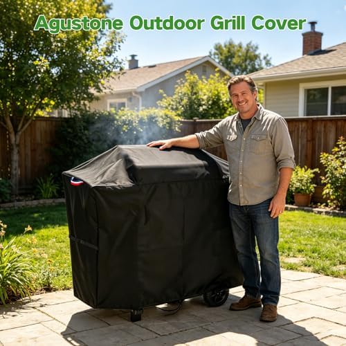 44 Inch Grill Cover for Charcoal Grills with Two Side Tables - Image 7