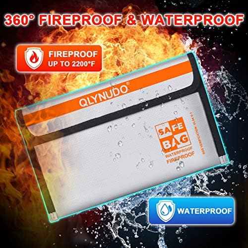 Fire Proof Money Bag for Cash, Silver Nesting 2-Pack Fire Safe - Image 3