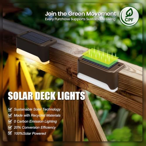 SOLPEX Solar Deck Lights Outdoor,Fence Lights Waterproof,16 Pack Warm White - Image 3
