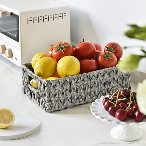 GRANNY SAYS Bundle of 2-Pack Baskets For Pantry Storage & 1-Pack Picnic Utensil Holder Caddy - Image 4