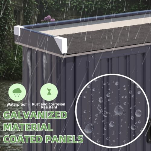 AECOJOY Outdoor Storage Cabinet Waterproof with Floor & Adjustable Shelves - Image 5