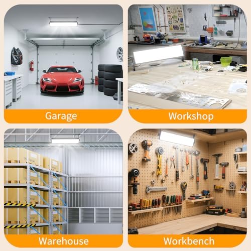 14000LM 100W LED Shop Lights, Plug in Garage Light for Workbench, 6 Pack - Image 5