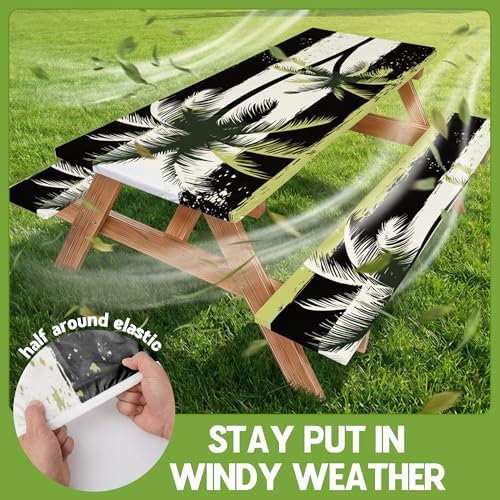 Picnic Table Cover with Bench Covers Tablecloth Glamping Essentials Gear Table Cloth Outdoor Summer Motorhome Cool Fun Unique Ideas Gifts for Camper Camping Lovers RV Owner Family Couple Men Male Dad - Image 3