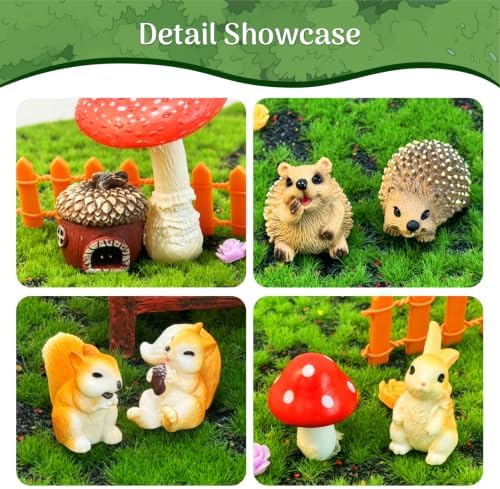 Mini Fairy Garden Accessories Outdoor Squirrel Hedgehog Bunny & Mushroom - Image 3
