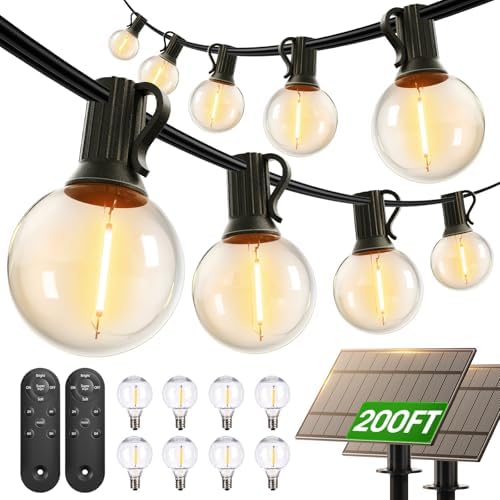 addlon 200FT(2 Pack*100FT) Solar String Lights Outdoor Waterproof Remote by addlon