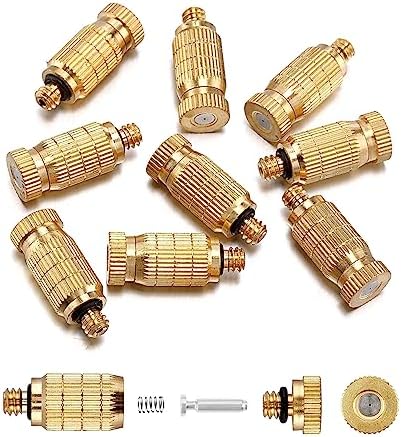 20pcs High Pressure Atomizer Nozzle Brass Misting Nozzles for Outdoor Cooling System, Landscaping, Greenhouse Irrigation, Air Humidification, Anti-Drip Fogging Spray Head(0.008"/0.2mm) - Image 3