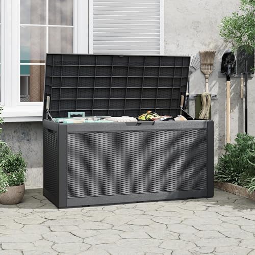 Outdoor Storage Waterproof Deck Box for Patio (120 Gallon, Black) - Image 5