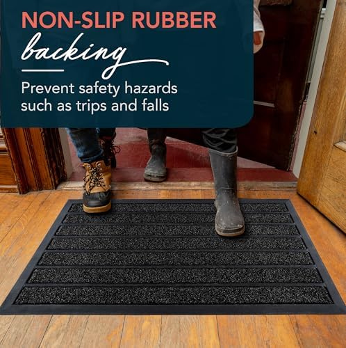 ubdyo Extra Durable Door Mat Outside Entrance (32" x 20", Bright Black) - Image 5