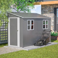 YOPTO 4x10 FT Outdoor Shed with Floor Frame & 2 Windows,Gray by YOPTO
