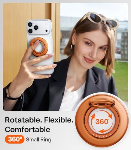 TORRAS 2025 Flagship 360 Magnetic Phone Grip Ring Holder Kickstand, Orange - Image 2