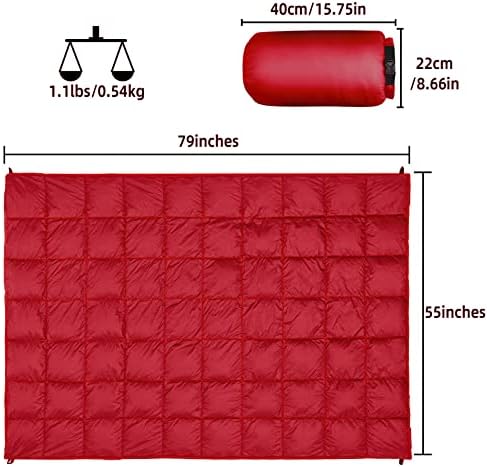 Outdoor Puffy Camping Blanket, Large Outdoor Blanket Waterproof, 55*79'' - Image 2
