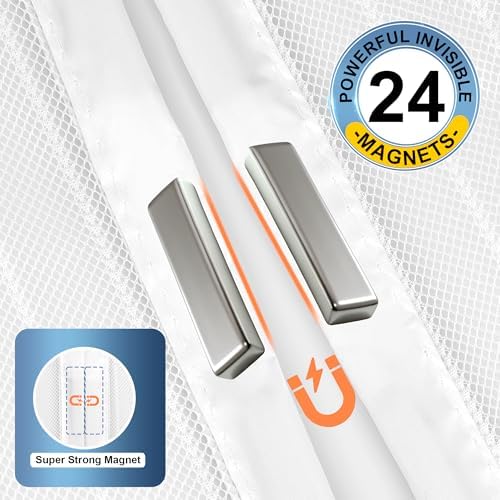 METAONLY Magnetic Screen Door Mesh, Works for Patio, Sliding Door, Keeps Bug Mosquito Out, Fresh Air Flow, Fits 36" x 80" Door - Curtain Size 38" x 82", White - Image 4