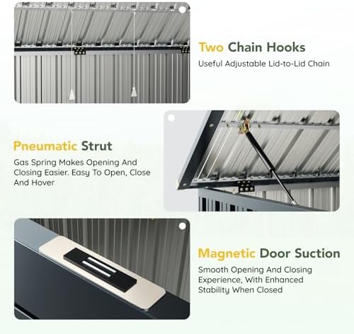 6 x 3 FT Trash Can Storage Shed with Lift-Up Lid for Backyard - Image 3