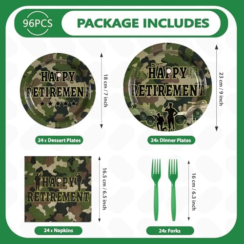 96Pcs US Army Retirement Party Decorations, Serve 24 - Image 5