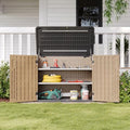 Aoxun Outdoor Storage Cabinet 35 Cu.Ft 2 Shelves, Brown by Aoxun