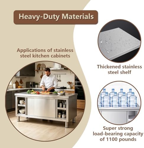 Stainless Steel 40×19×32 in Commercial Prep Work Table - Image 6