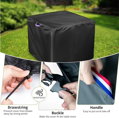40 Inch Patio Table Cover, 40x40 in Outdoor Waterproof Square Table Cover - Image 3