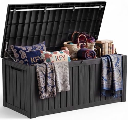 200 Gallon Large Outdoor Storage Box, Black by KFY