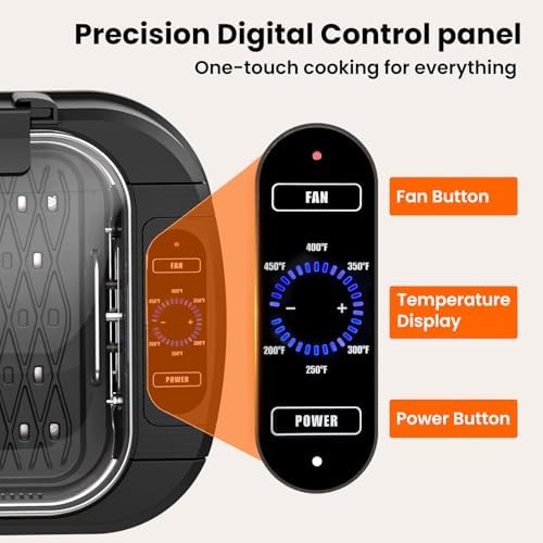 Electactic Indoor Smokeless Grill & Griddle, Nonstick Electric Grill with Adjustable Temperature Control, Dishwasher-Safe Parts and Auto Shut-Off for Everyday Cooking - Image 4
