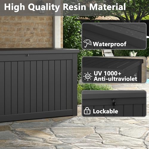 KAMABOKO 280 Gallon Outdoor Storage Box Waterproof Deck Box for Patio - Image 3