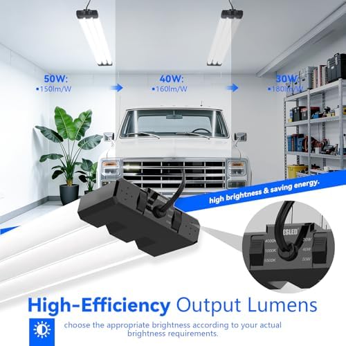 JESLED LED Shop Lights 4FT 7500LM, 3CCT & 3 Wattage Adjustable, ETL - Image 4