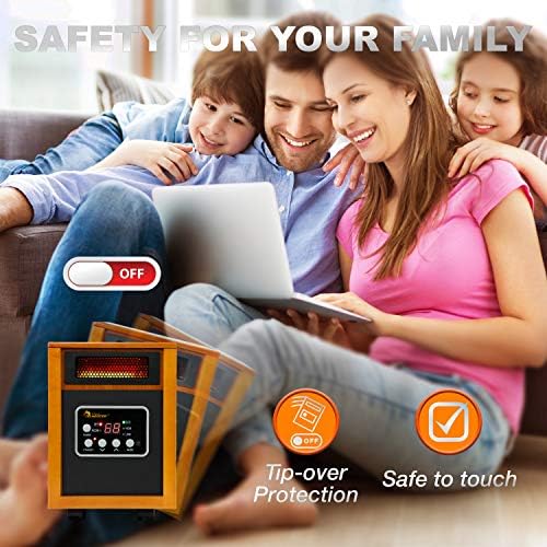 Dr Infrared Heater DR-968 Portable Space Heater, 1500-Watt, Cherry - Image 4