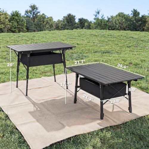 Outsunny 3ft Portable Camping Table Storage Bag Aluminum Lightweight Black - Image 3