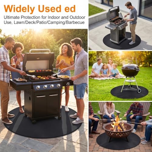 42" Round Fire Pit Mat for Solo Stove Bonfire - Fireproof Under Grill Mat for Outdoor Grill & Portable Camping Stove - Ideal Solo Stove Accessory - Image 5