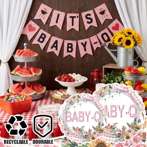Havawish 120 Pcs Pink Flowers Party Tableware Bow Cherry Plates - Image 2