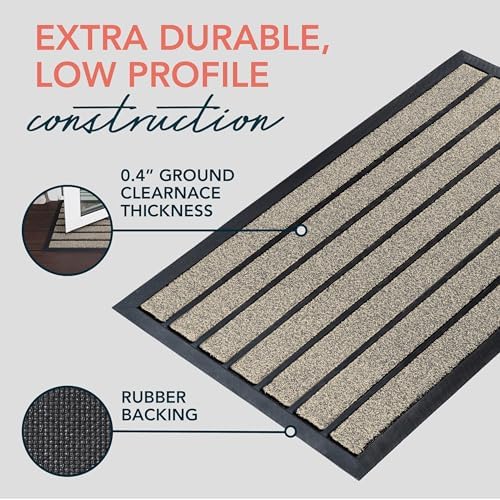 ubdyo Door Mat Outside Entrance, Outdoor Rubber Mat, 30 x 17, Bright Beige - Image 4