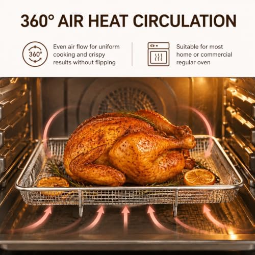 TeamFar 15.4 Inch Air Fryer Basket for Oven, Air Fryer Rack, 2 Pieces - Image 4