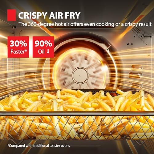 TOSHIBA ChefFry Air Fryer Toaster Oven Combo, 26.4-Quart, Stainless Steel - Image 6