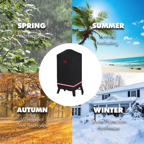 Turtle Life Smoker Cover for Pit Boss Copperhead 5-7 Series Vertical Pellet, Waterproof Heavy Duty Outdoor Smoker Grill Cover 29”W x 29”D x 52”H inch, Black - Image 5