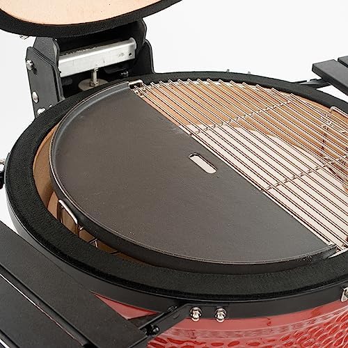 Kamado Joe Half-Moon Cast Iron Reversible Flat-Top Griddle with Smooth and Ribbed Surface for Classic Joe Charcoal Grill and Smokers in Black, Model KJ-HCIGRIDDLE - Image 5