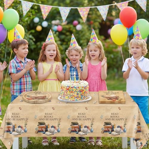 41Pcs Book Themed Party Decorations Vintage Book Club Theme Birthday Supplies Library Reading Theme Plates Napkins Tablecloth,for Library Party, Birthday, Engagement Party Decorations, Serves 20 - Image 7