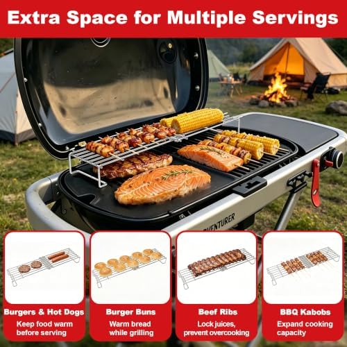 DELSbbq Universal Adjustable Grill Warming Rack for BBQ Grills - Image 3